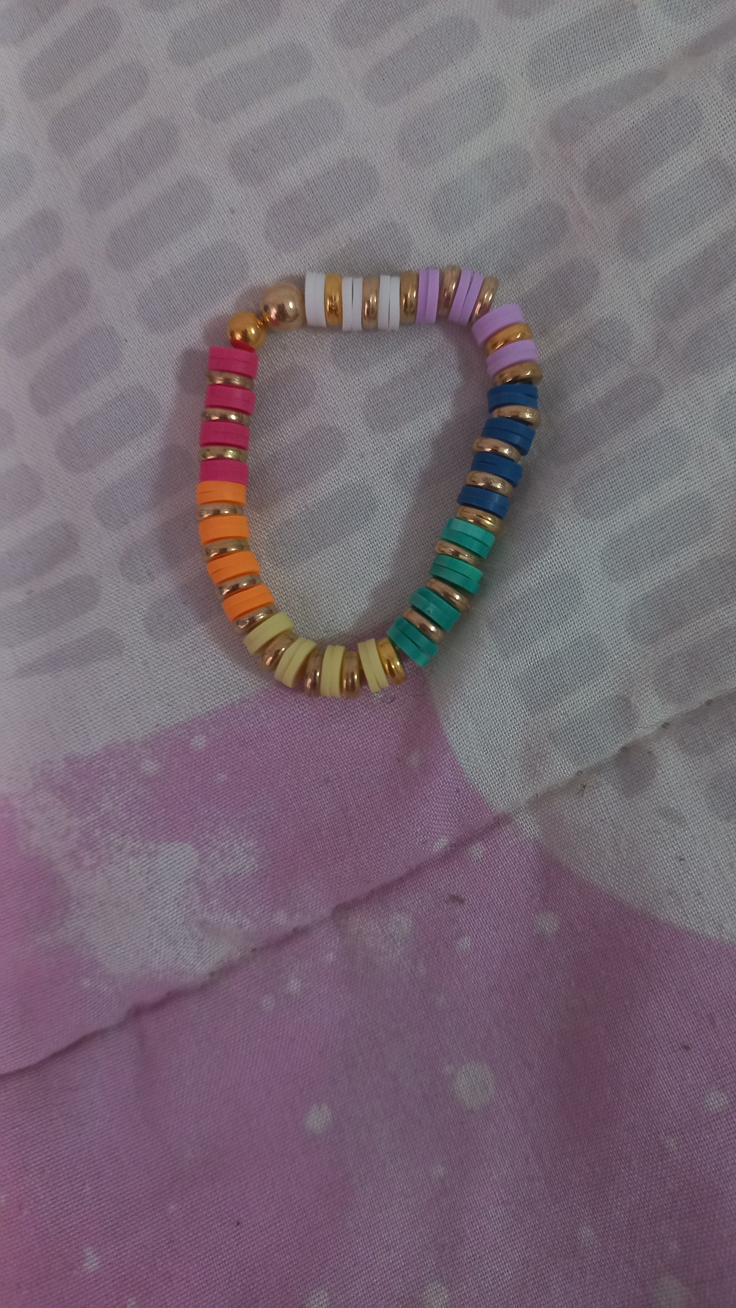 Rainbow and gold bracelet